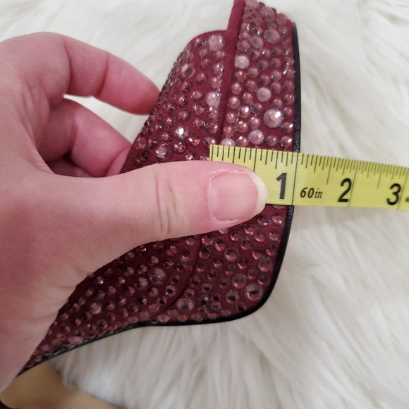 Nwot enzo angiolini purple rhinestones  evening  peep  toe platform pump heels - Picture 8 of 13